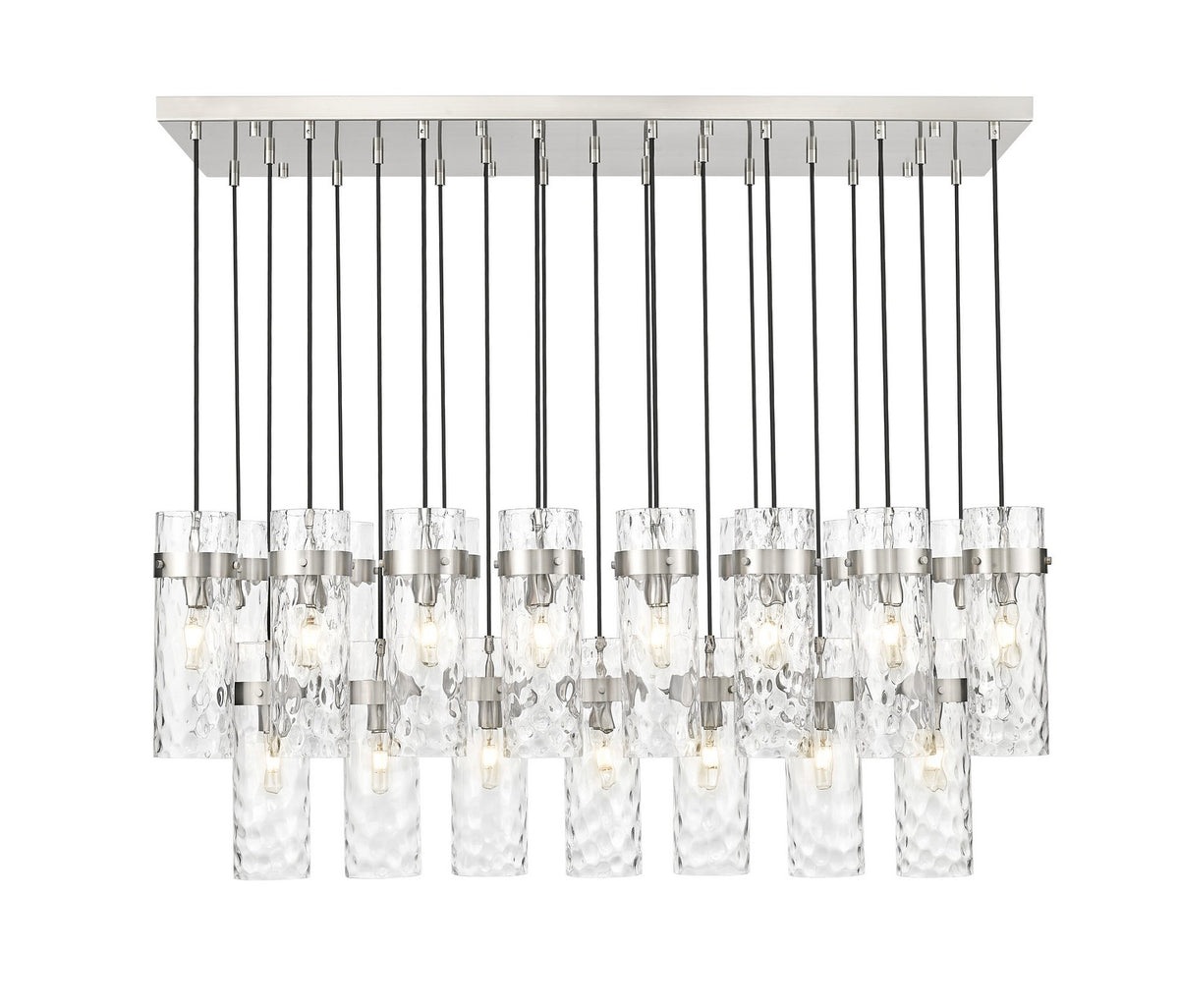 Suspension linéaire multiple Fontaine Nickel brossé, nombre ampoules 23 – vue 3