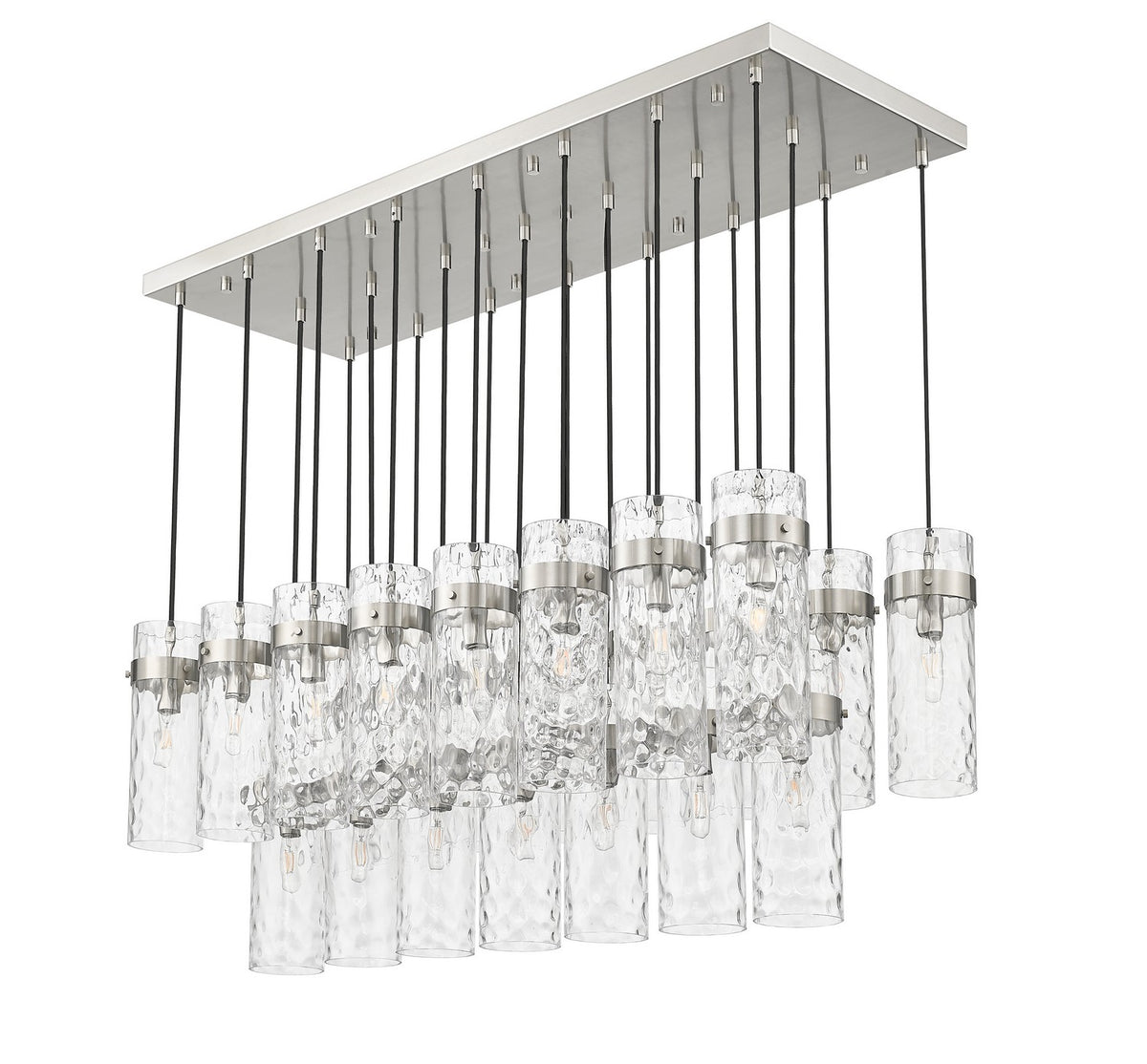 Suspension linéaire multiple Fontaine Nickel brossé, nombre ampoules 23 – vue 4