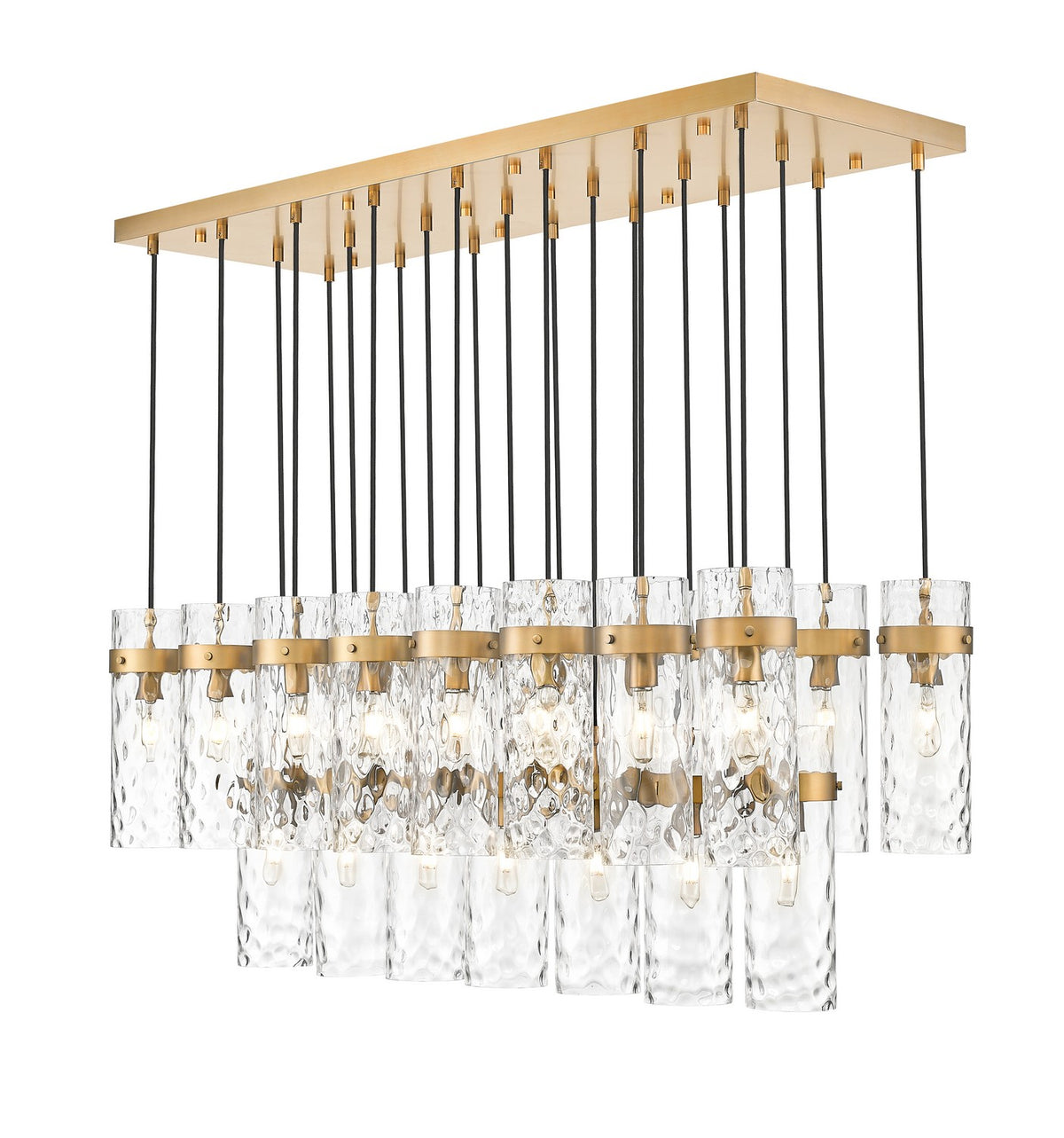 Suspension linéaire multiple Fontaine Laiton frotté, nombre ampoules 23 – Z-Lite