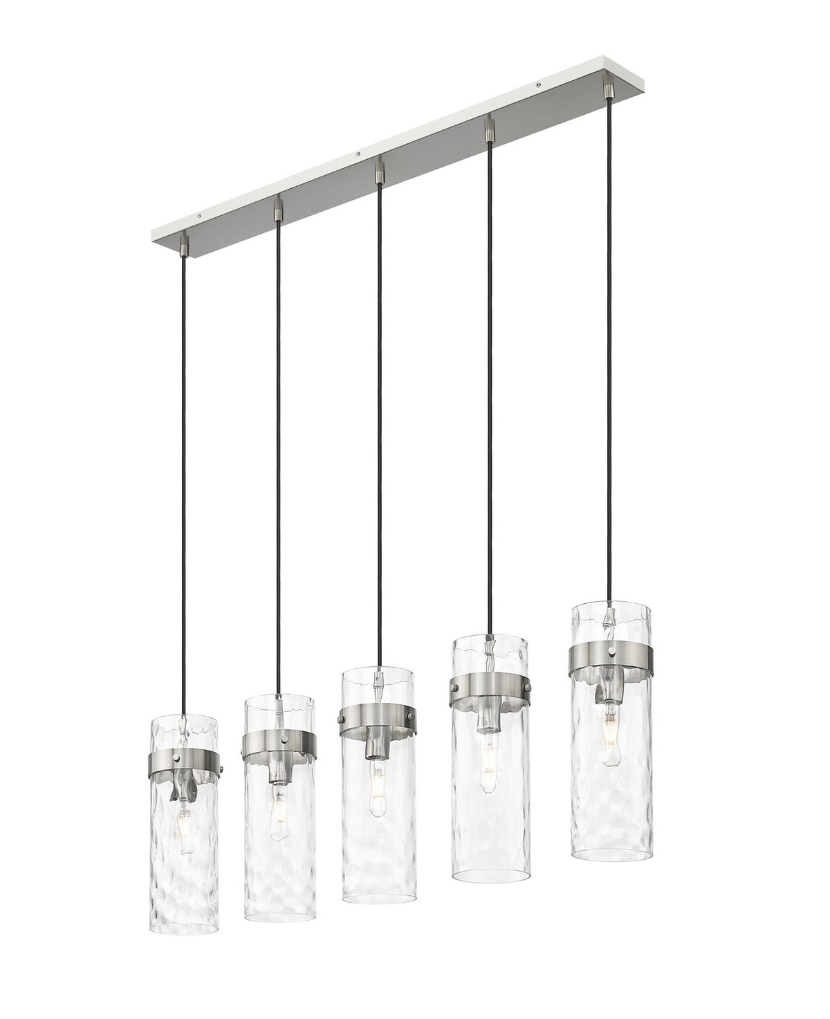 Suspension linéaire multiple Fontaine Nickel brossé, nombre ampoules 5 – vue 2