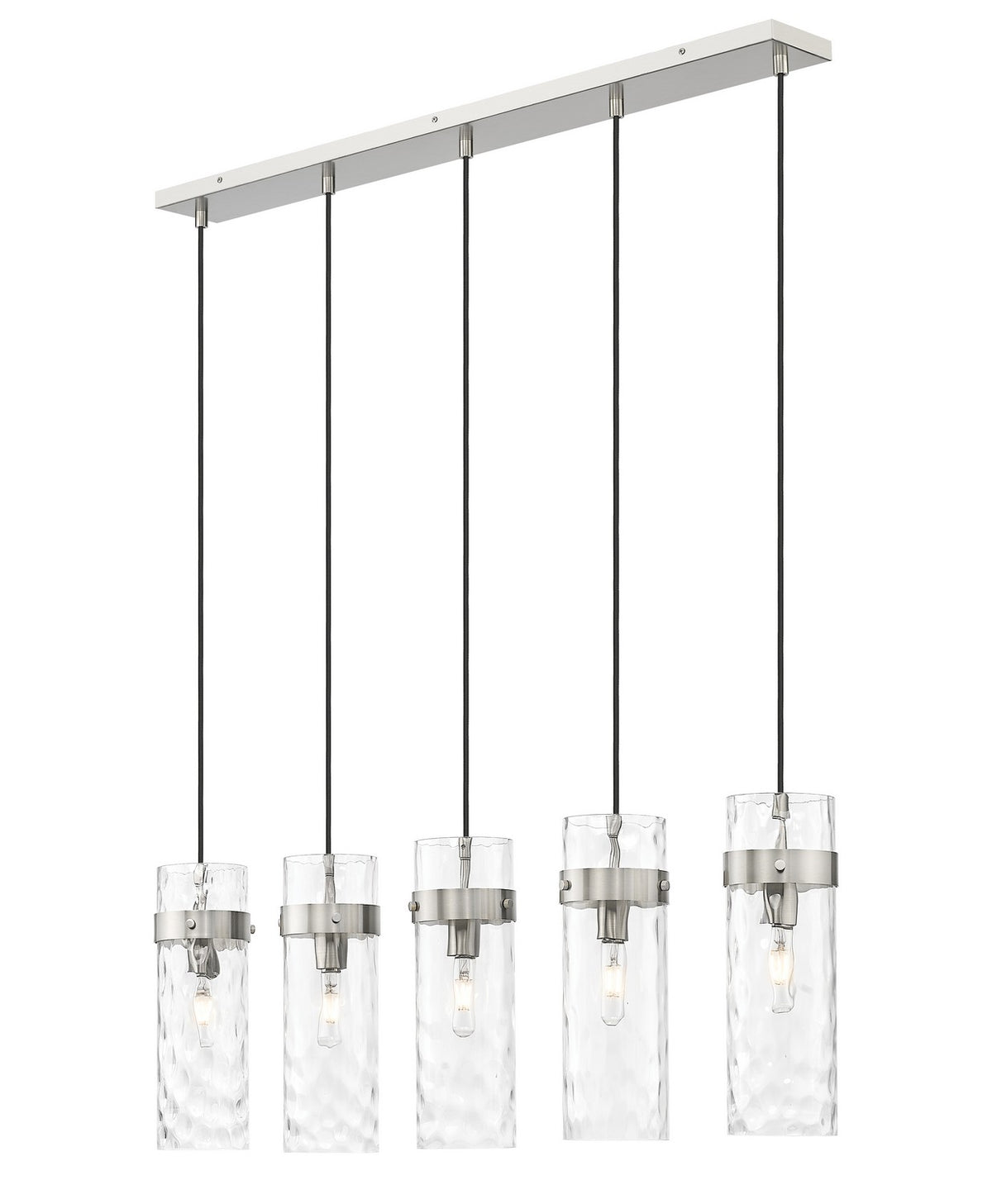 Suspension linéaire multiple Fontaine Nickel brossé, nombre ampoules 5 – Z-Lite