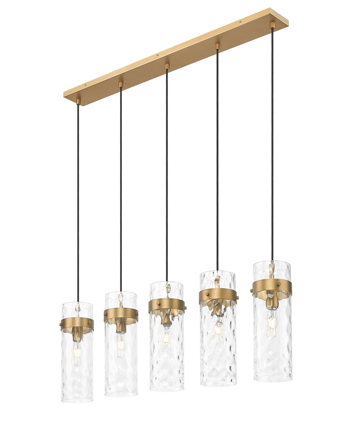 Suspension linéaire multiple Fontaine Laiton frotté, nombre ampoules 5 – vue 2