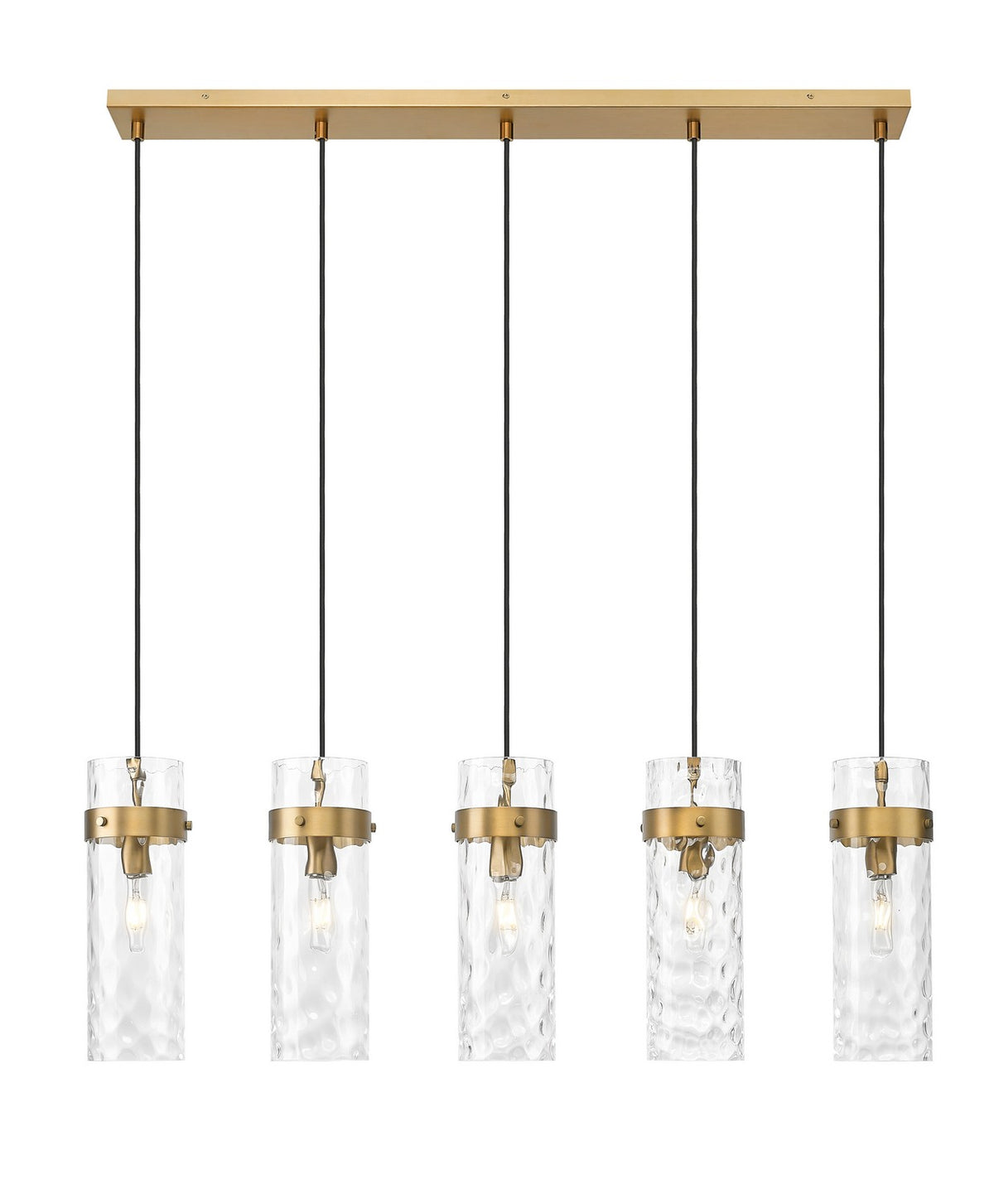 Suspension linéaire multiple Fontaine Laiton frotté, nombre ampoules 5 – vue 3