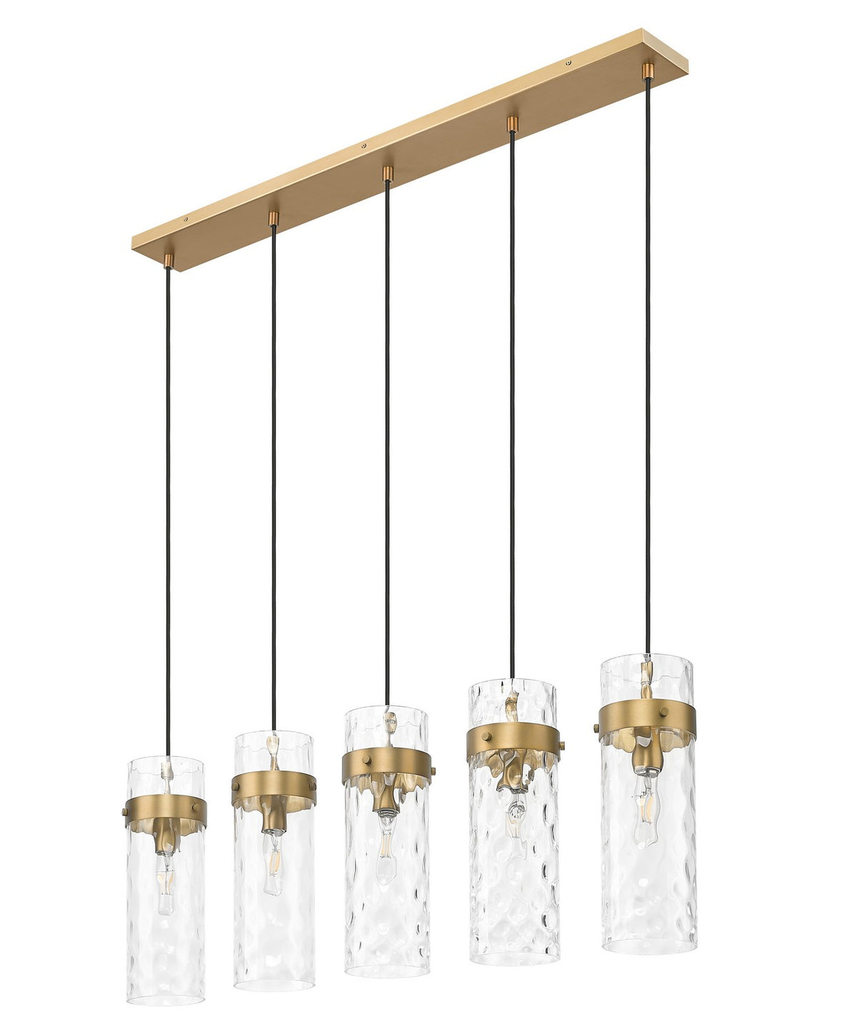 Suspension linéaire multiple Fontaine Laiton frotté, nombre ampoules 5 – vue 4