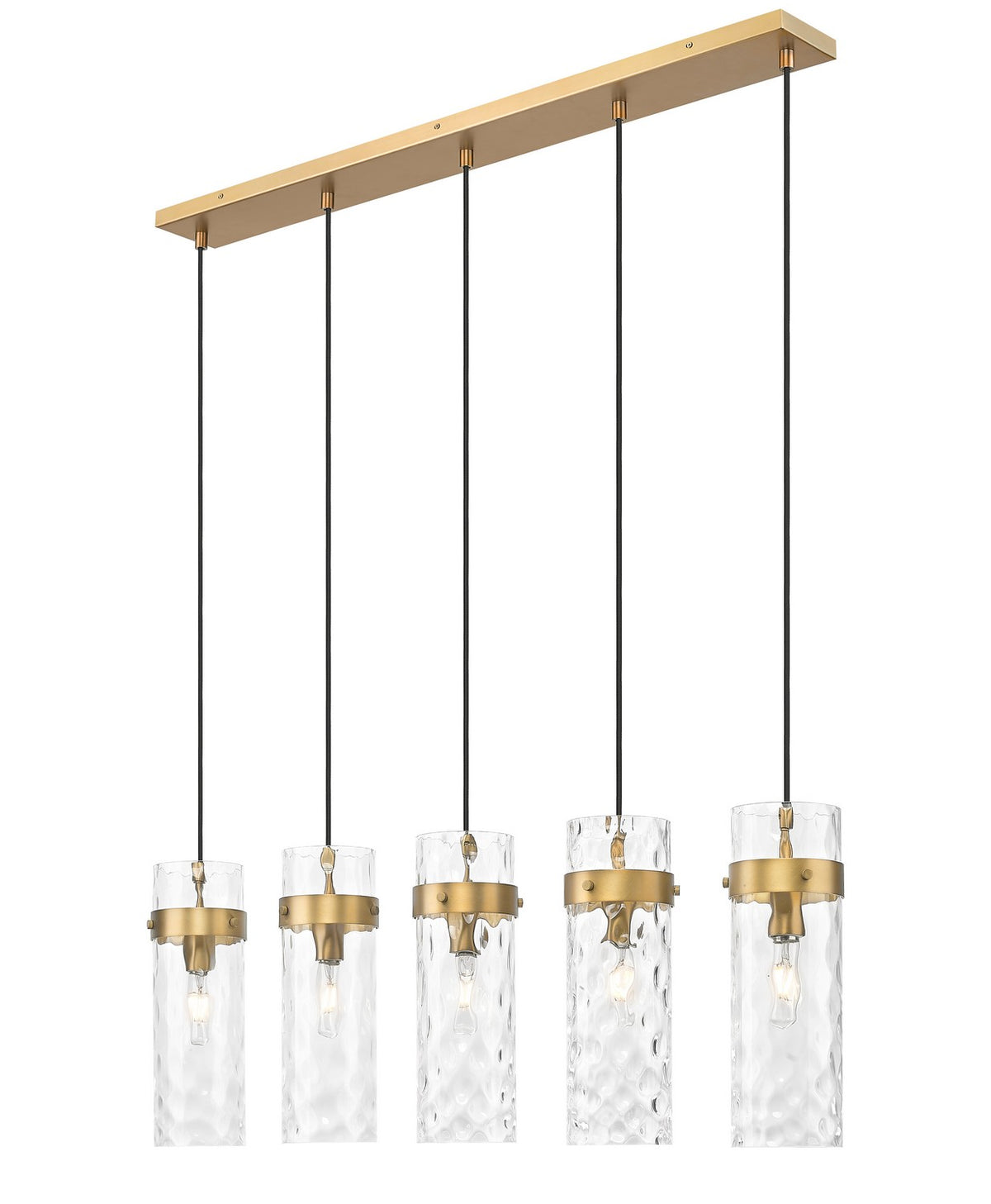 Suspension linéaire multiple Fontaine Laiton frotté, nombre ampoules 5 – Z-Lite