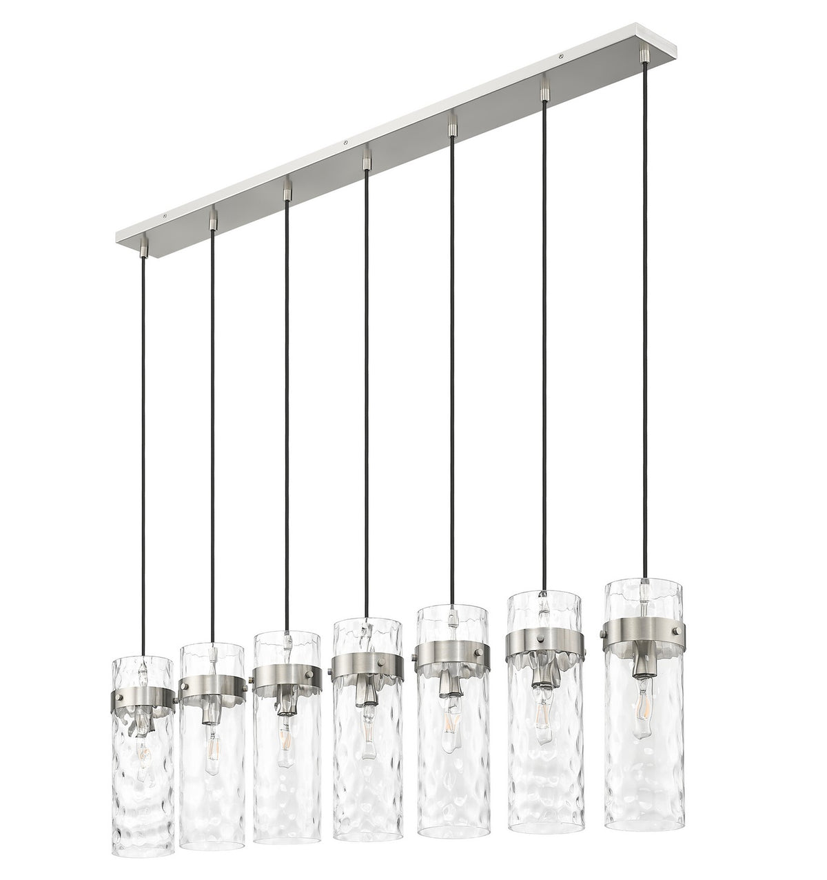 Suspension linéaire multiple Fontaine Nickel brossé, nombre ampoules 7 – vue 4