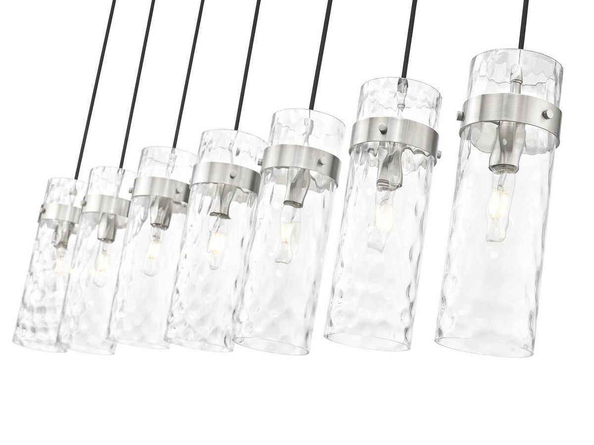 Suspension linéaire multiple Fontaine Nickel brossé, nombre ampoules 7 – vue 5