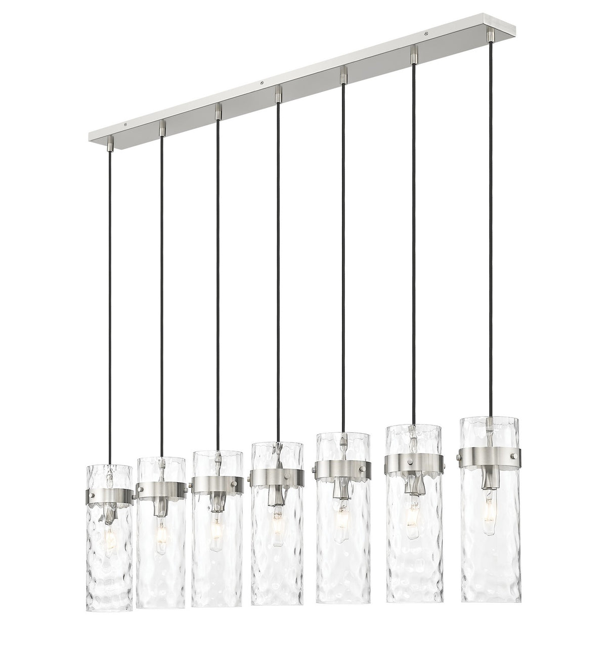 Suspension linéaire multiple Fontaine Nickel brossé, nombre ampoules 7 – Z-Lite