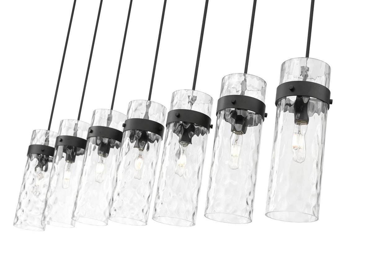Suspension linéaire multiple Fontaine Noir mat, nombre ampoules 7 – vue 5