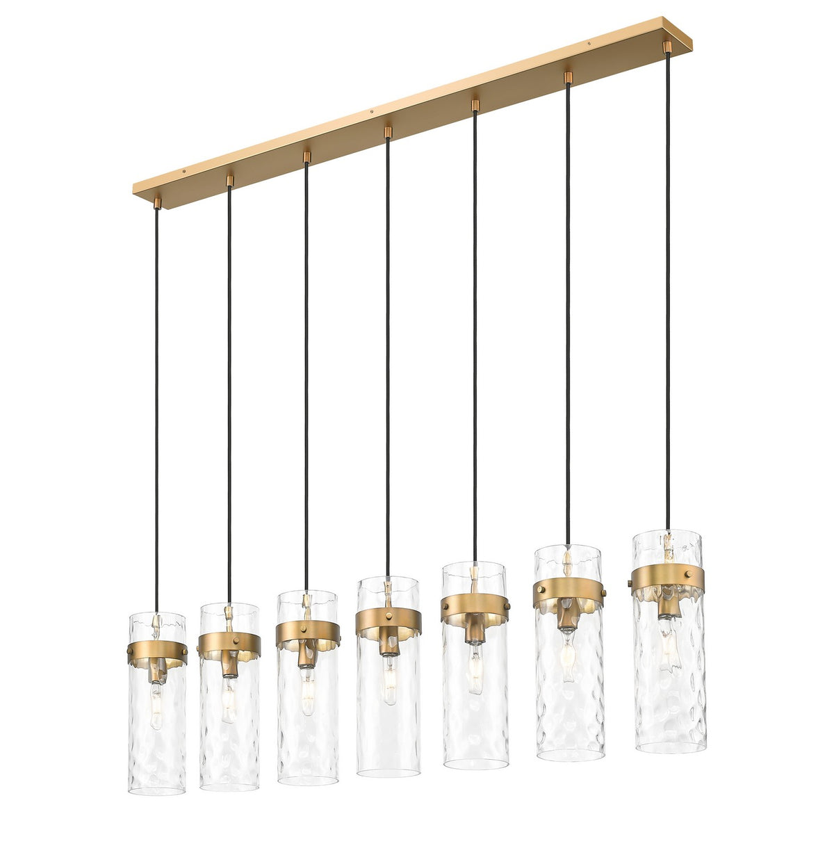 Suspension linéaire multiple Fontaine Laiton frotté, nombre ampoules 7 – vue 2