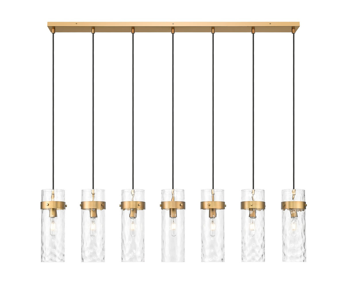 Suspension linéaire multiple Fontaine Laiton frotté, nombre ampoules 7 – vue 3