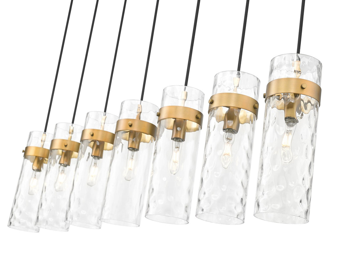 Suspension linéaire multiple Fontaine Laiton frotté, nombre ampoules 7 – vue 5