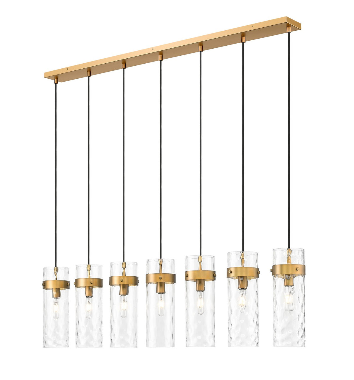 Suspension linéaire multiple Fontaine Laiton frotté, nombre ampoules 7 – Z-Lite
