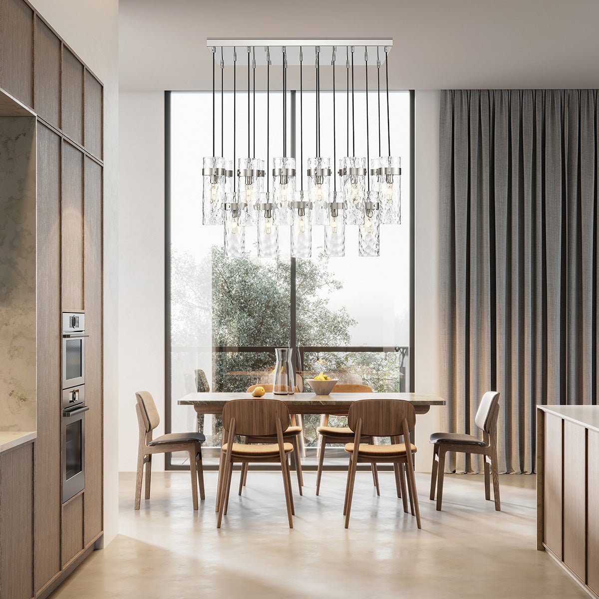 Chandelier linéaire Fontaine - Nickel brossé 44 1/4" 20 1/4" by Z - Lite | Luminaires & cie