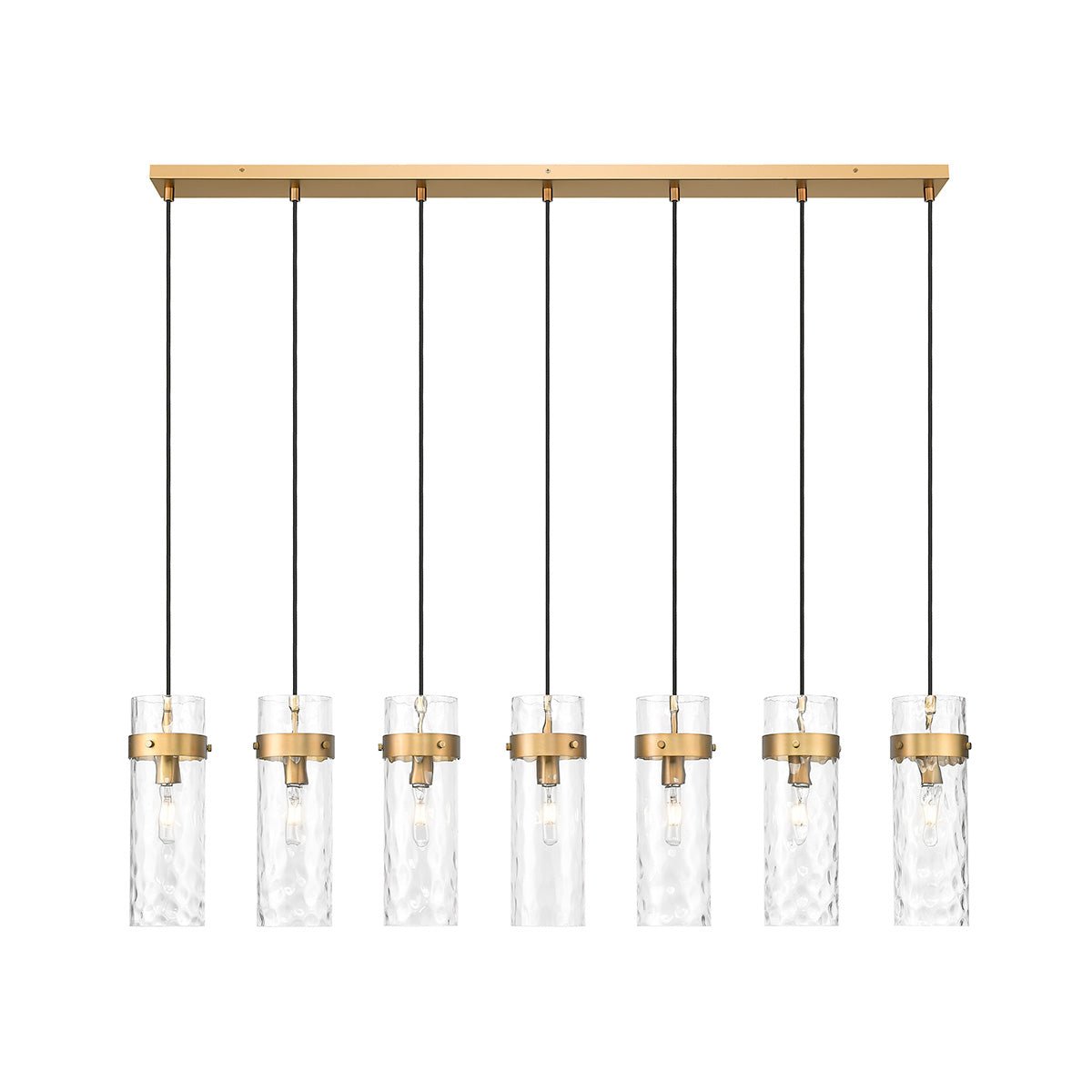 Chandelier linéaire Fontaine - Laiton frotté 56 3/4" 5 1/4" by Z - Lite | Luminaires & cie