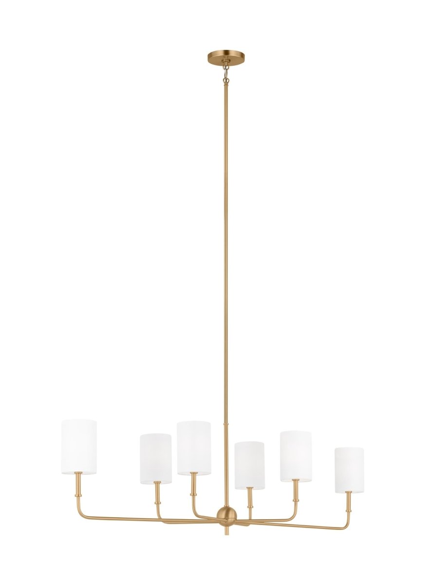 Chandelier linéaire Foxdale - Laiton satiné Ampoules DEL incluses by Visual Comfort Studio | Luminaires & cie