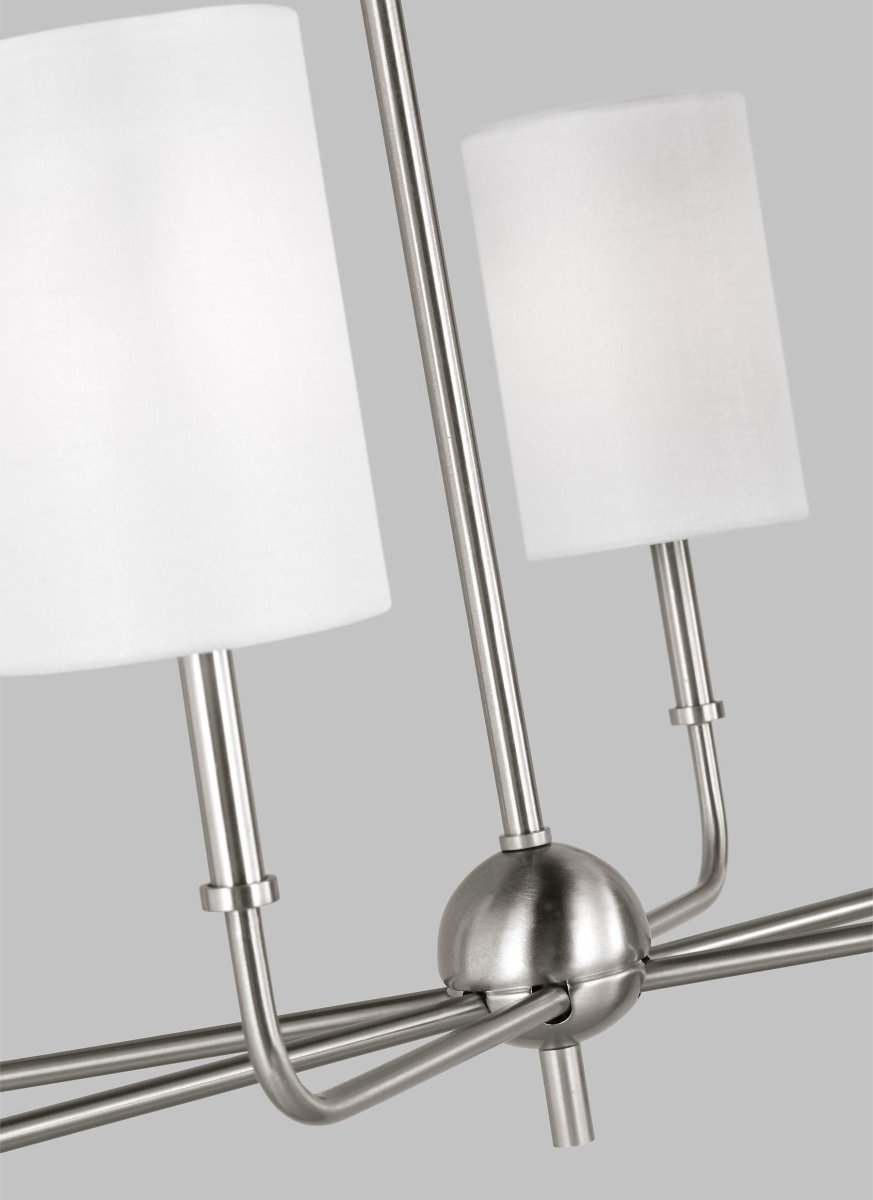 Chandelier linéaire Foxdale - Nickel brossé Ampoules DEL incluses by Visual Comfort Studio | Luminaires & cie