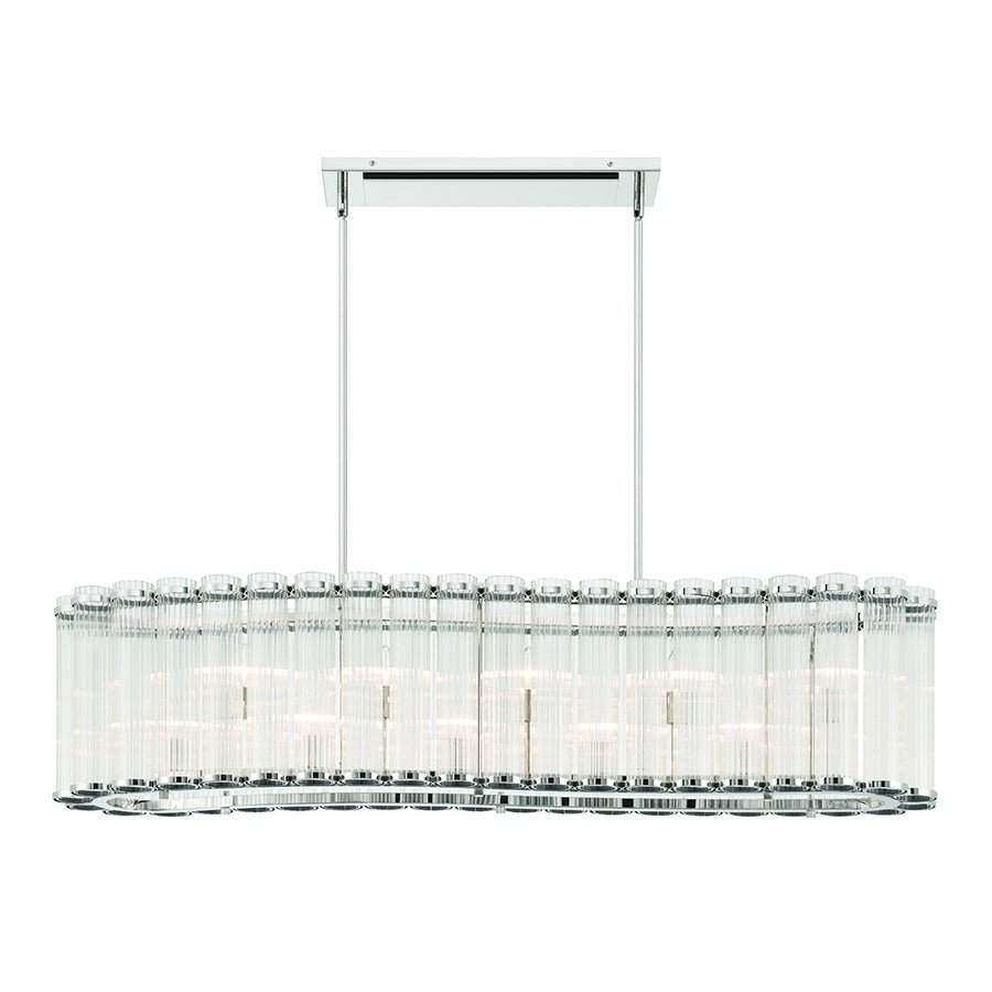Chandelier linéaire Glasbury - Nickel poli by Eurofase | Luminaires & cie