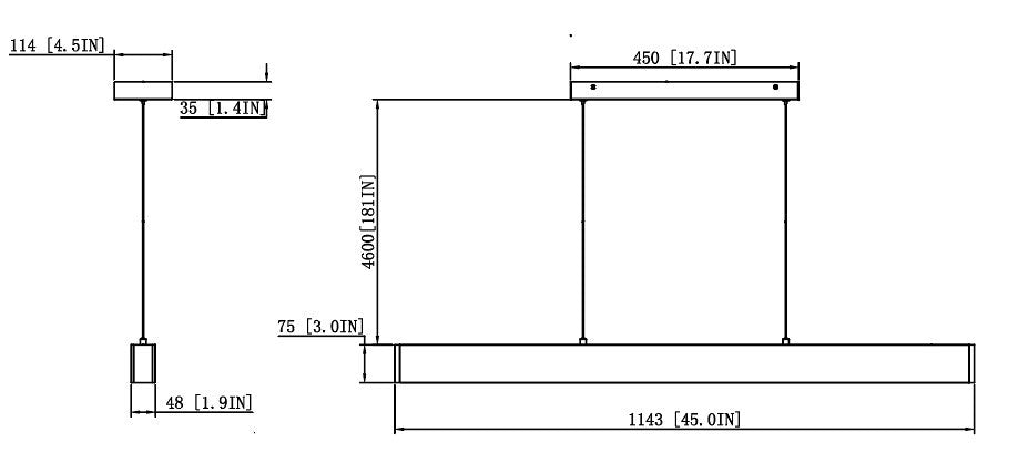 Suspension linéaire Hudson Nickel brossé, 45" – vue 6