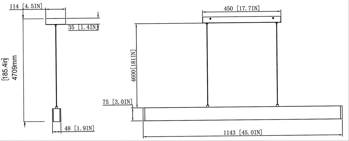 Suspension linéaire Hudson Or, 45" – vue 6