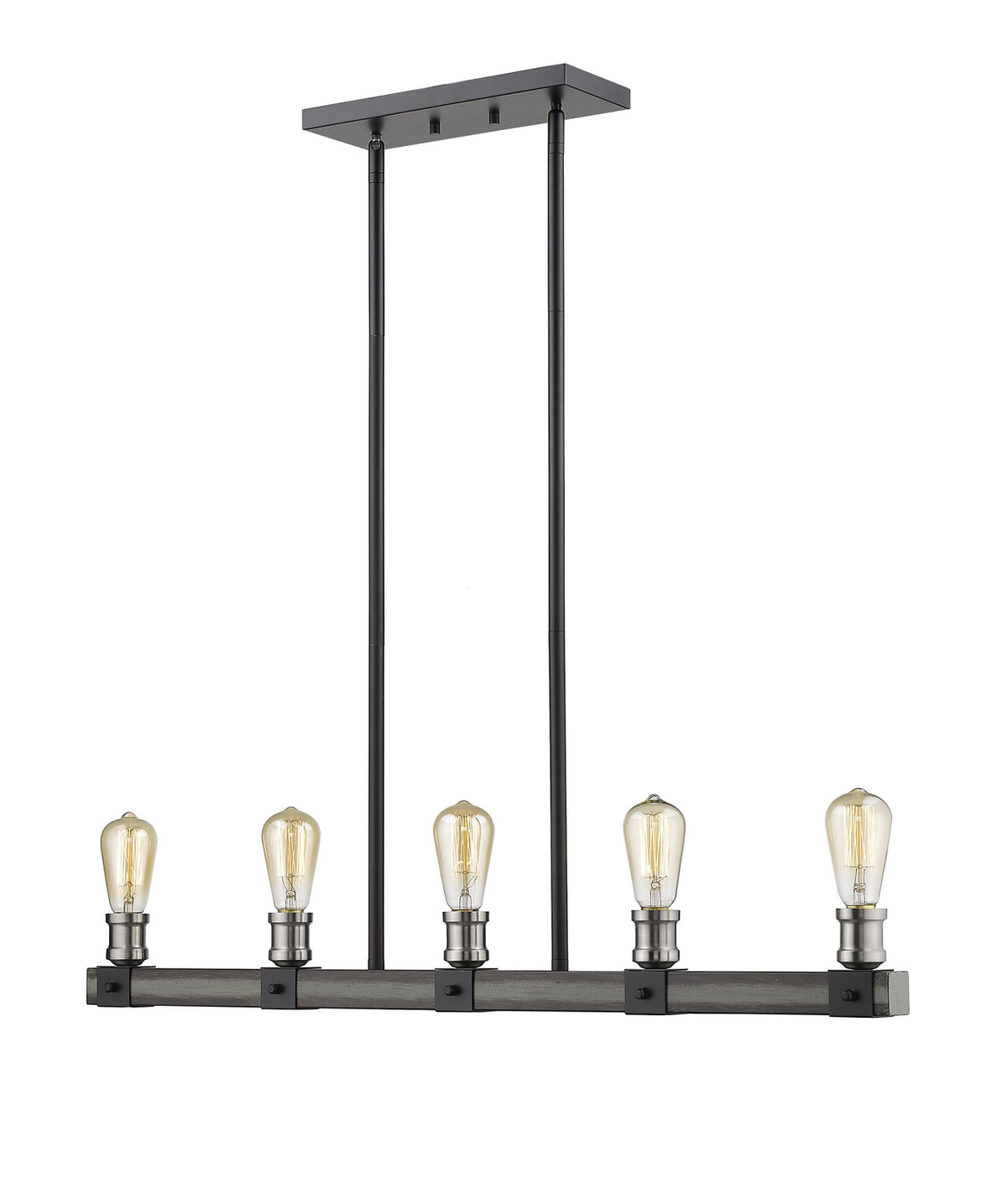 Suspension linéaire Kirkland Bardeau gris cendré, nombre ampoules 5 – Z-Lite