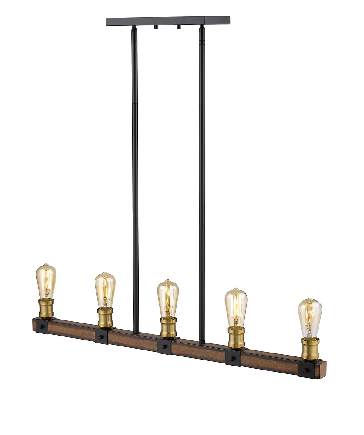 Suspension linéaire Kirkland Acajou rustique, nombre ampoules 5 – vue 3