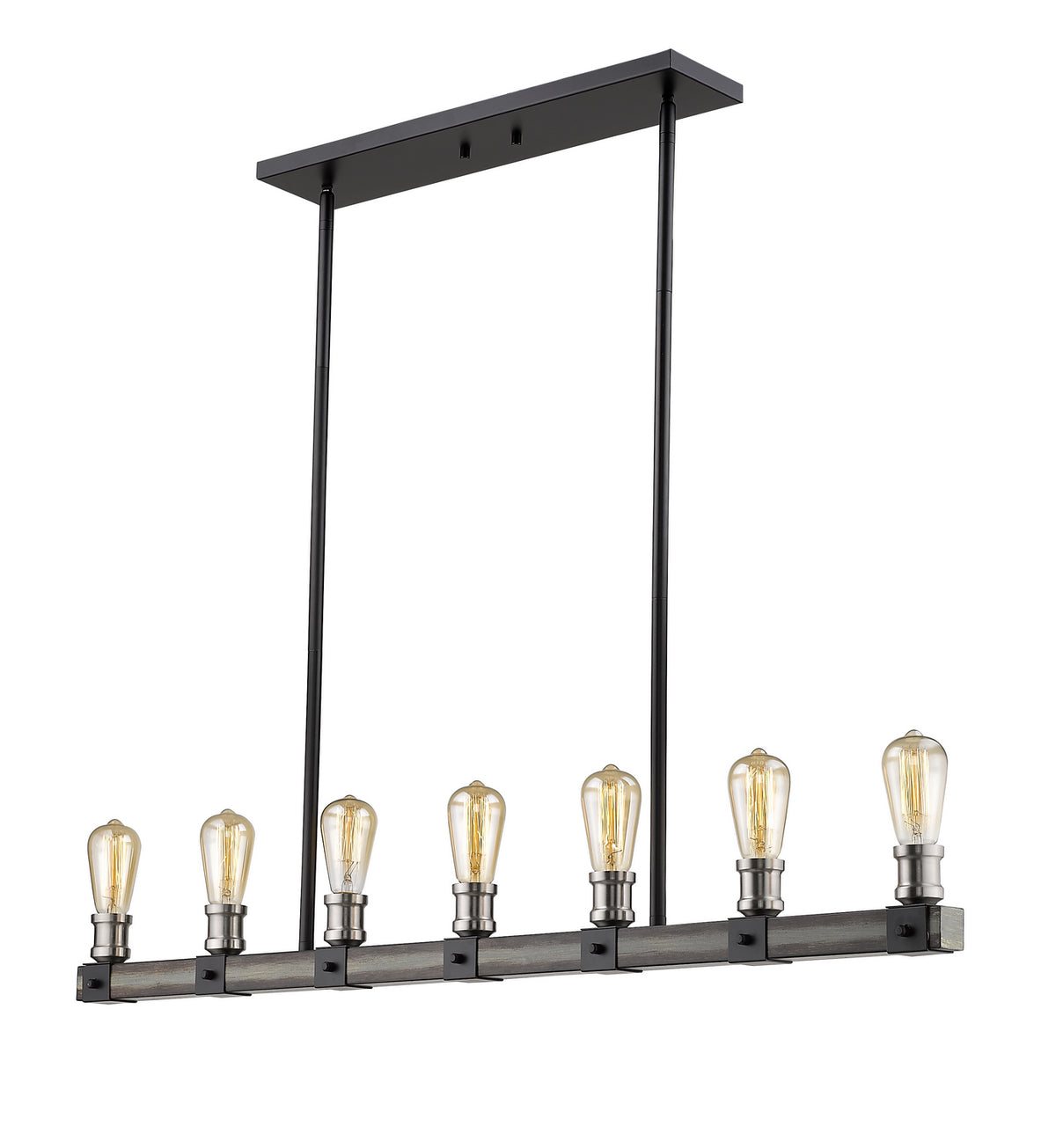 Suspension linéaire Kirkland Bardeau gris cendré, nombre ampoules 7 – vue 4