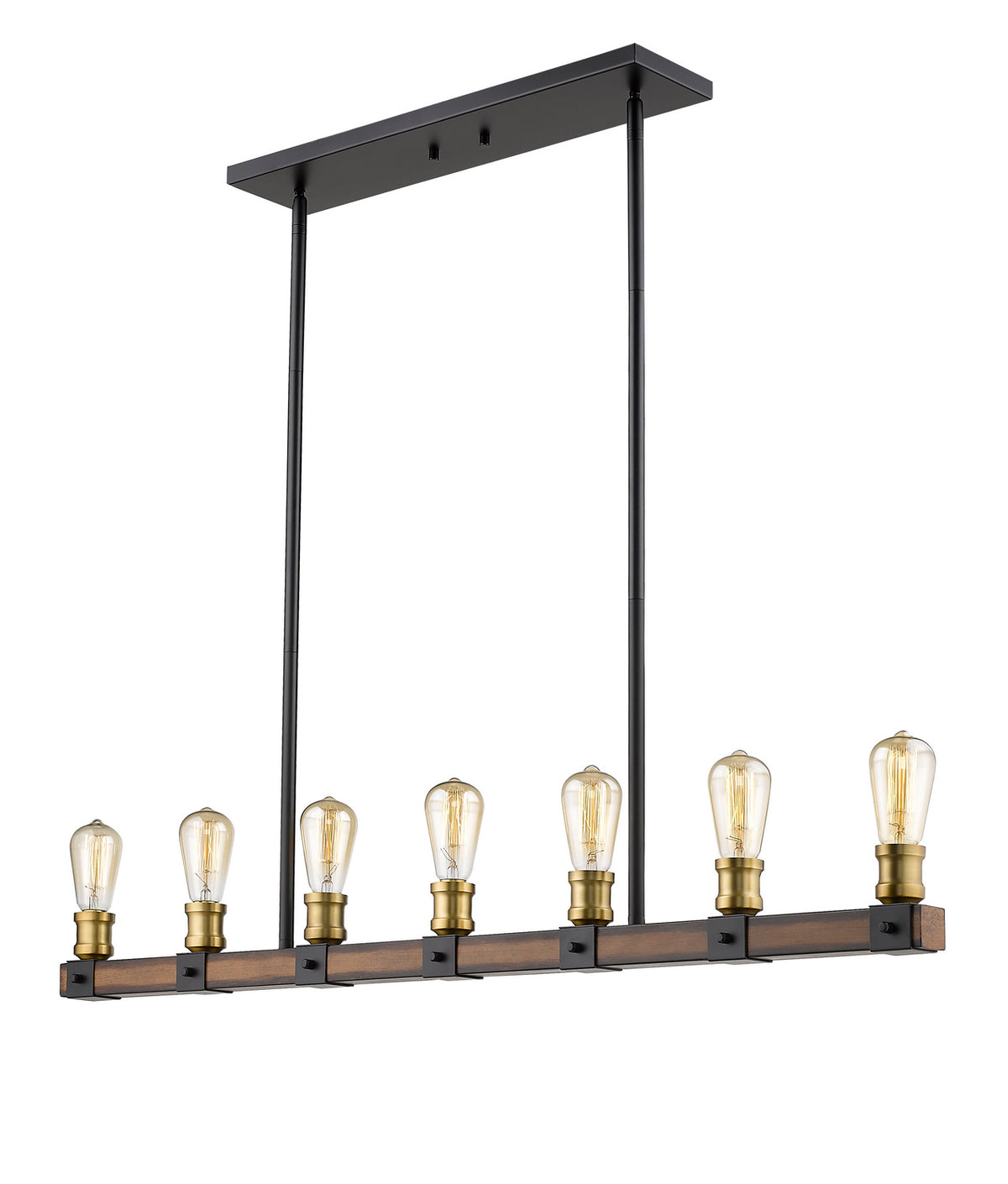 Suspension linéaire Kirkland Acajou rustique, nombre ampoules 7 – vue 4