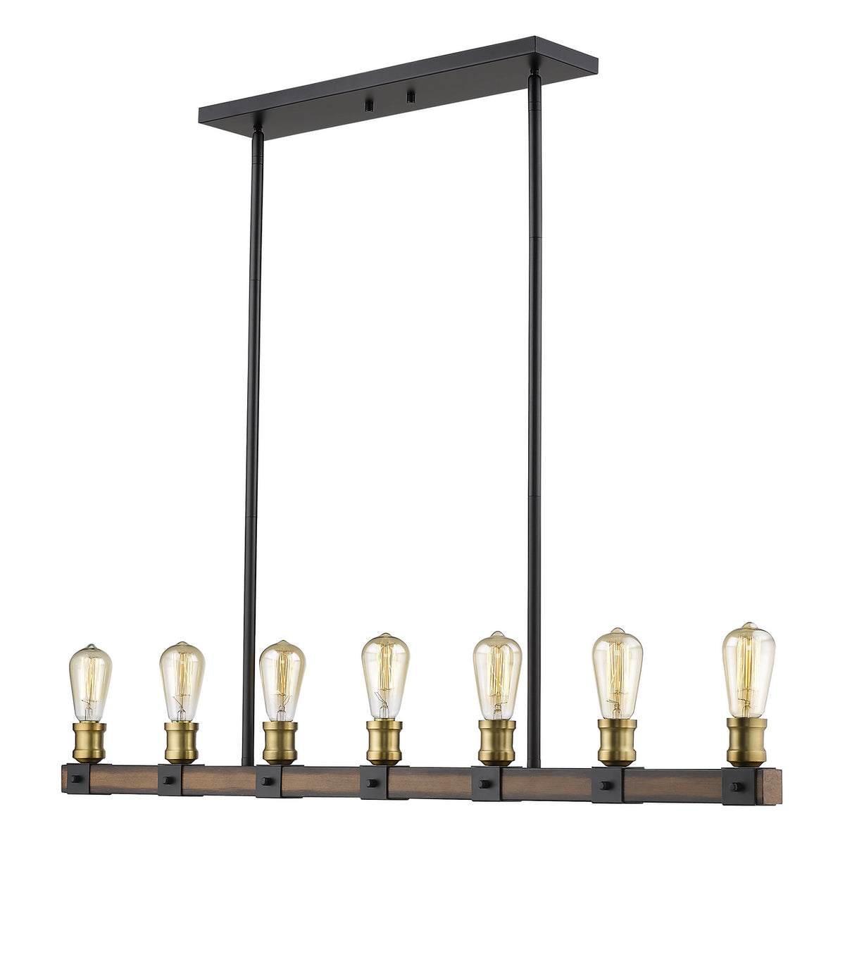 Suspension linéaire Kirkland Acajou rustique, nombre ampoules 7 – Z-Lite
