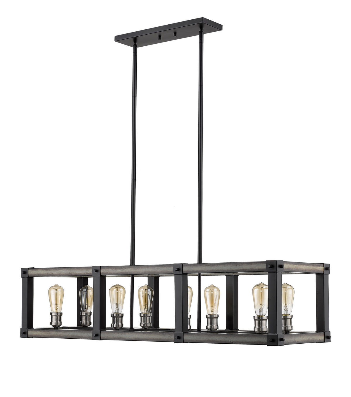 Suspension linéaire Kirkland Bardeau gris cendré, nombre ampoules 8 – vue 5