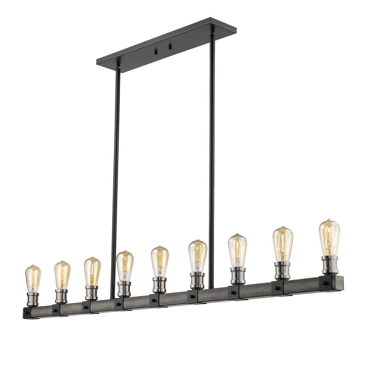 Suspension linéaire Kirkland Bardeau gris cendré, nombre ampoules 9 – vue 2
