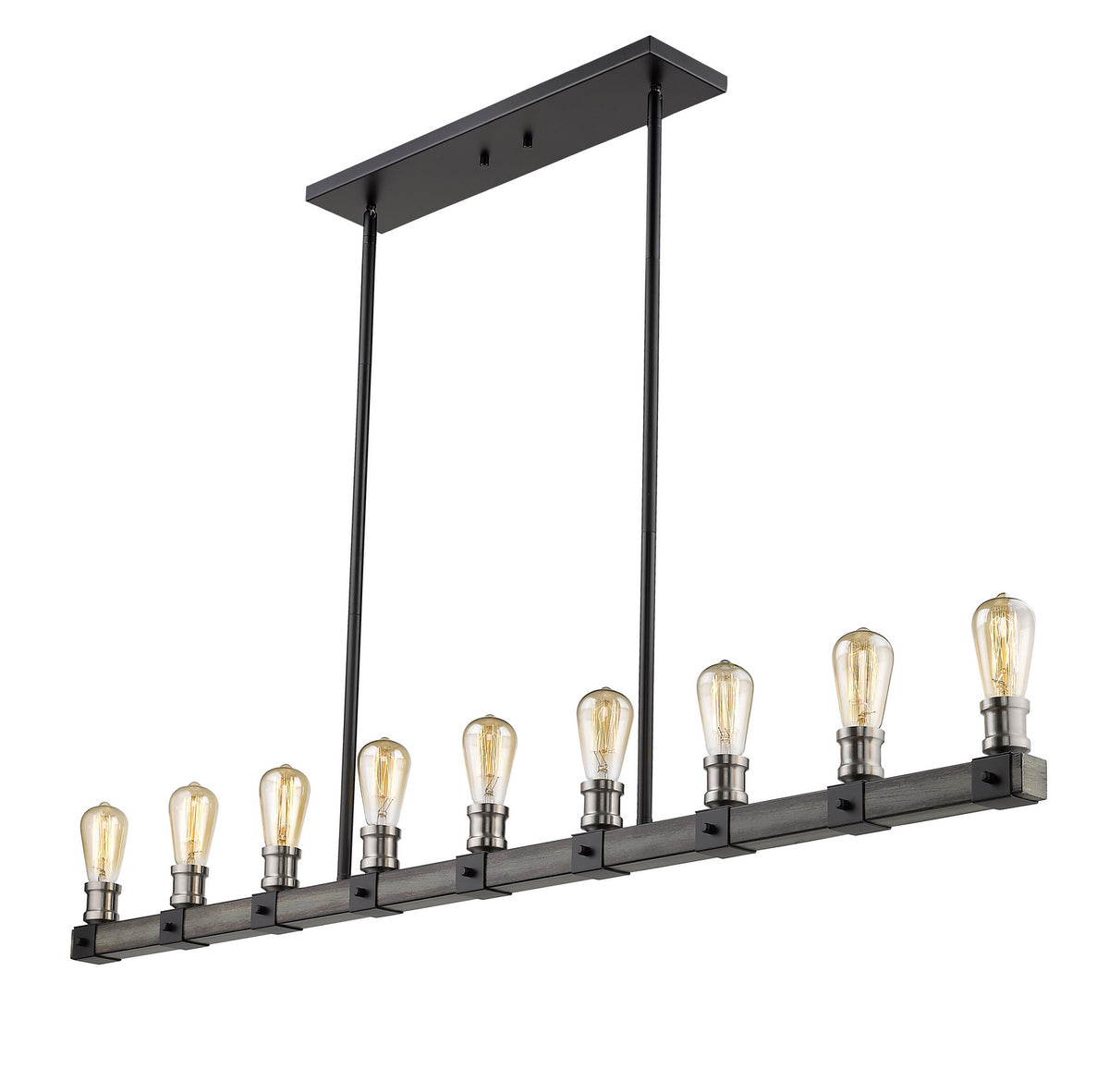Suspension linéaire Kirkland Bardeau gris cendré, nombre ampoules 9 – vue 3