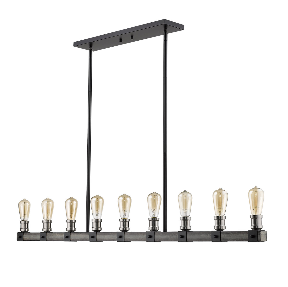 Suspension linéaire Kirkland Bardeau gris cendré, nombre ampoules 9 – vue 5