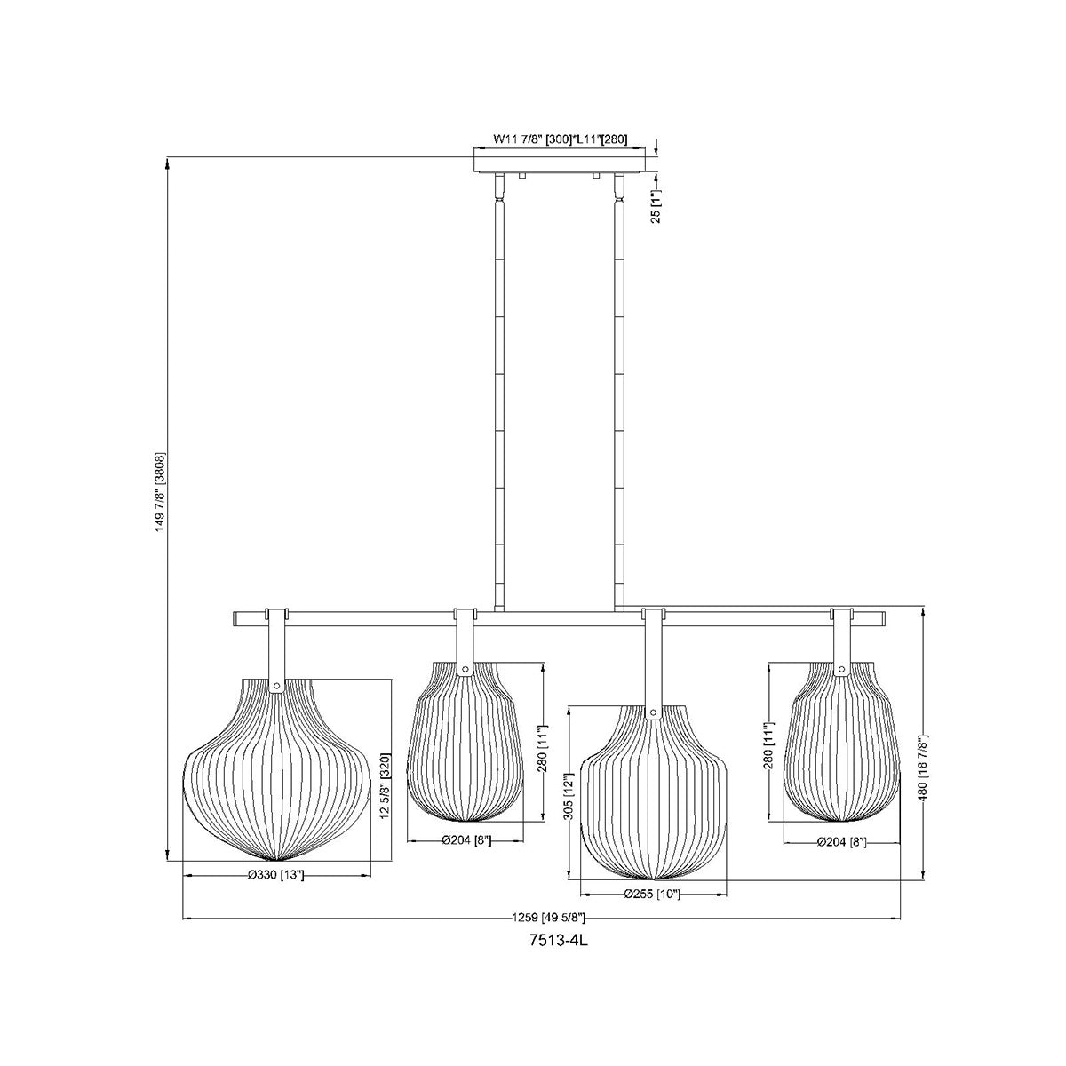 Chandelier linéaire Newbury