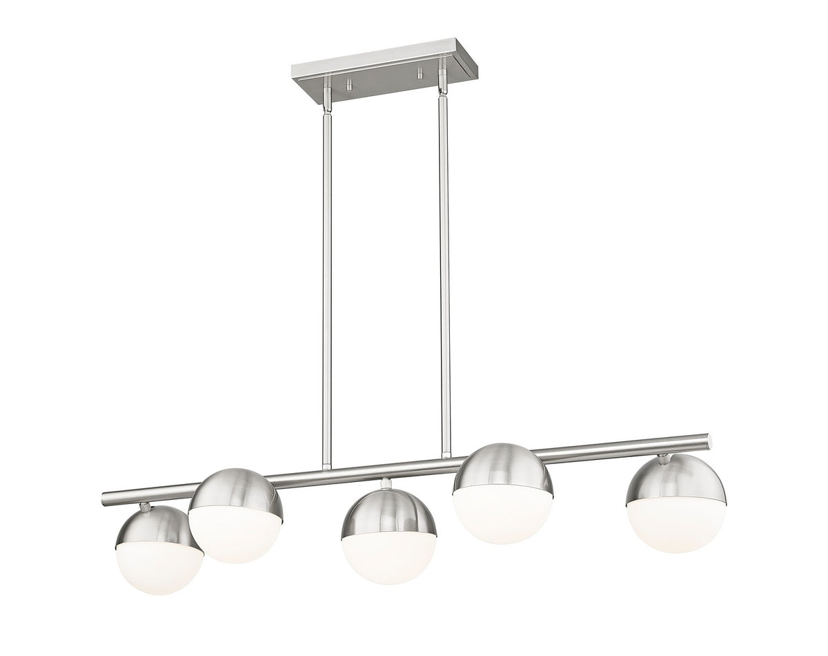 Suspension linéaire Realm Sphere Nickel brossé, nombre ampoules 5 – vue 2