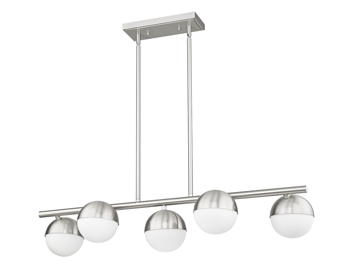 Suspension linéaire Realm Sphere Nickel brossé, nombre ampoules 5 – vue 4