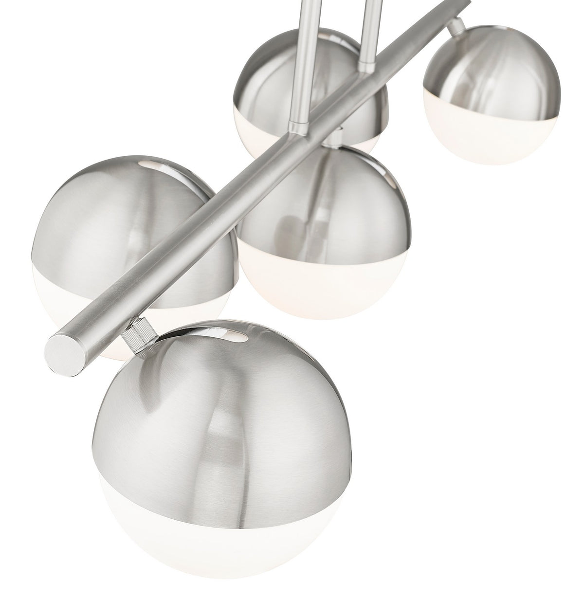 Suspension linéaire Realm Sphere Nickel brossé, nombre ampoules 5 – vue 5