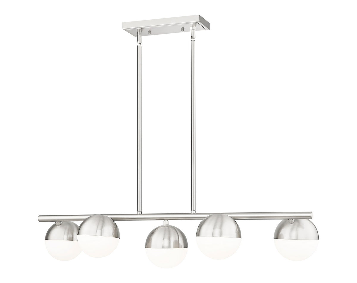 Suspension linéaire Realm Sphere Nickel brossé, nombre ampoules 5 – Z-Lite