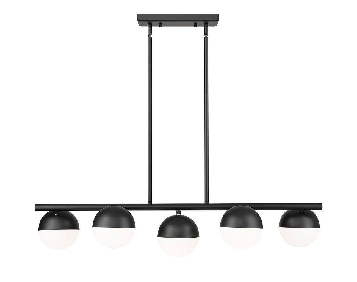 Suspension linéaire Realm Sphere Noir mat, nombre ampoules 5 – vue 3