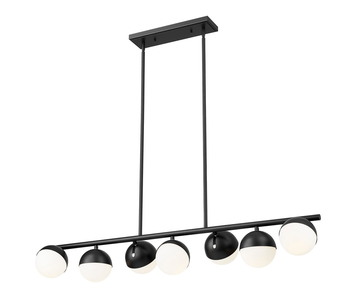Suspension linéaire Realm Sphere Noir mat, nombre ampoules 7 – vue 3