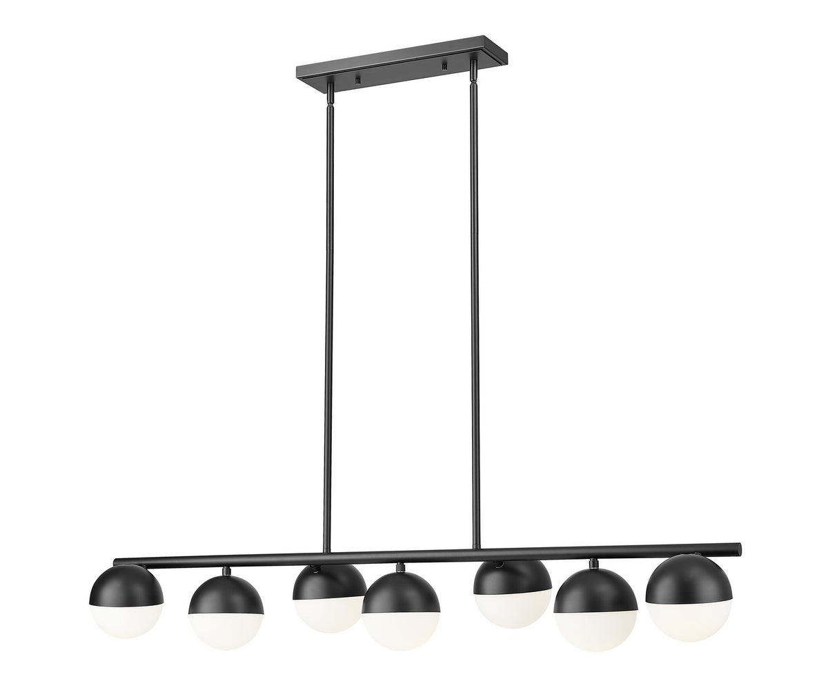 Suspension linéaire Realm Sphere Noir mat, nombre ampoules 7 – Z-Lite
