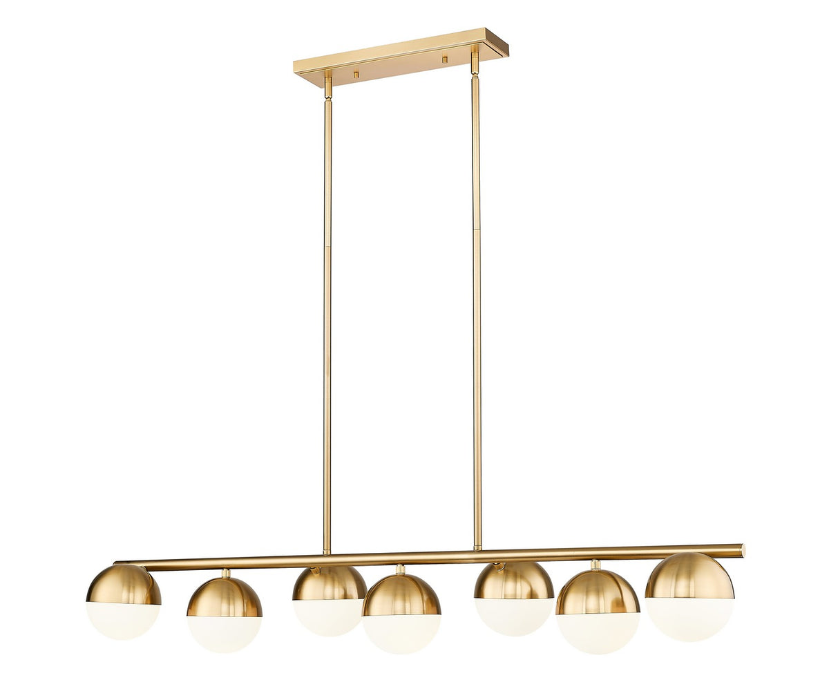 Suspension linéaire Realm Sphere Or moderne, nombre ampoules 7 – Z-Lite