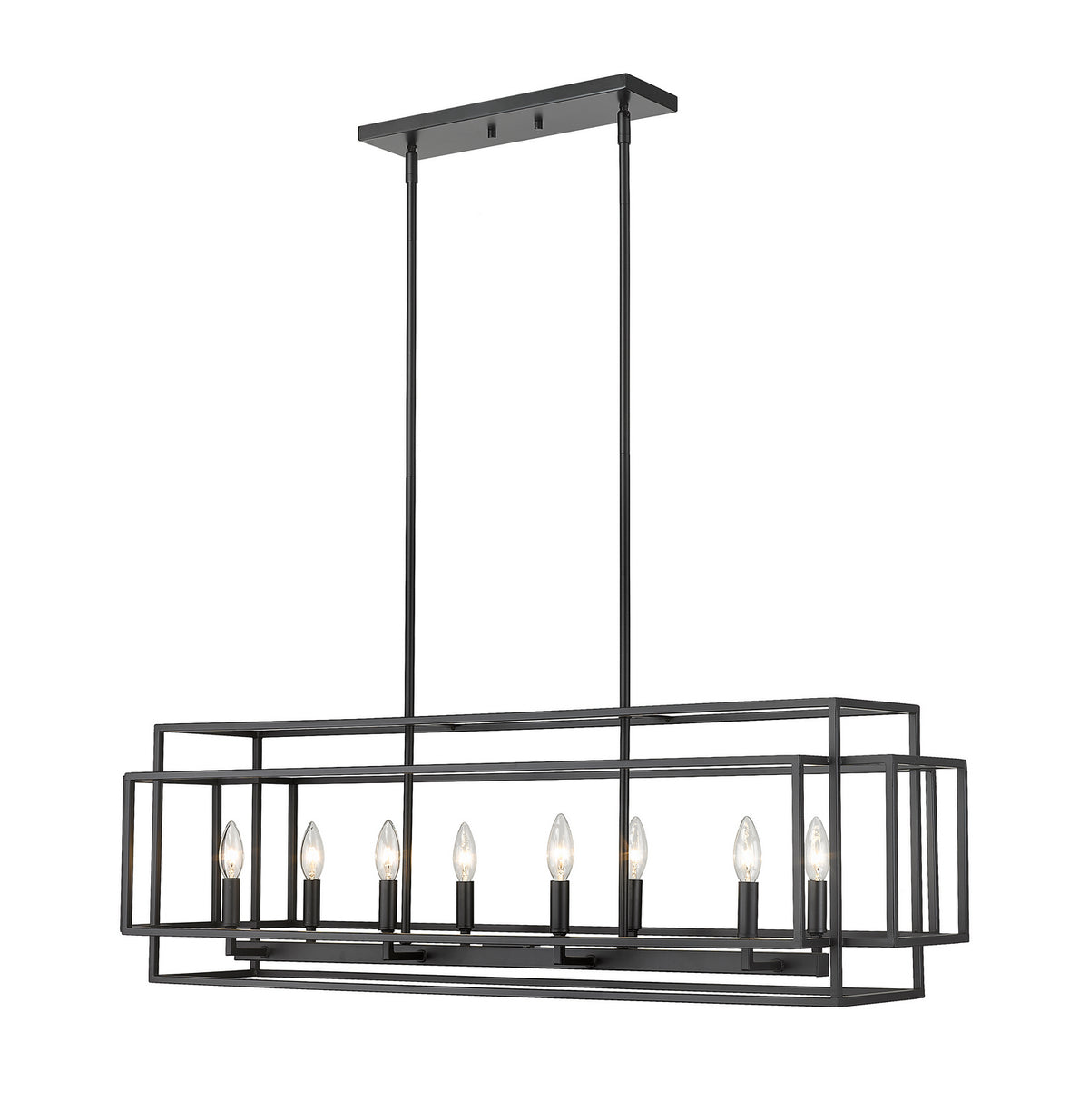 Suspension linéaire Titania Noir mat, nombre ampoules 8 – Z-Lite