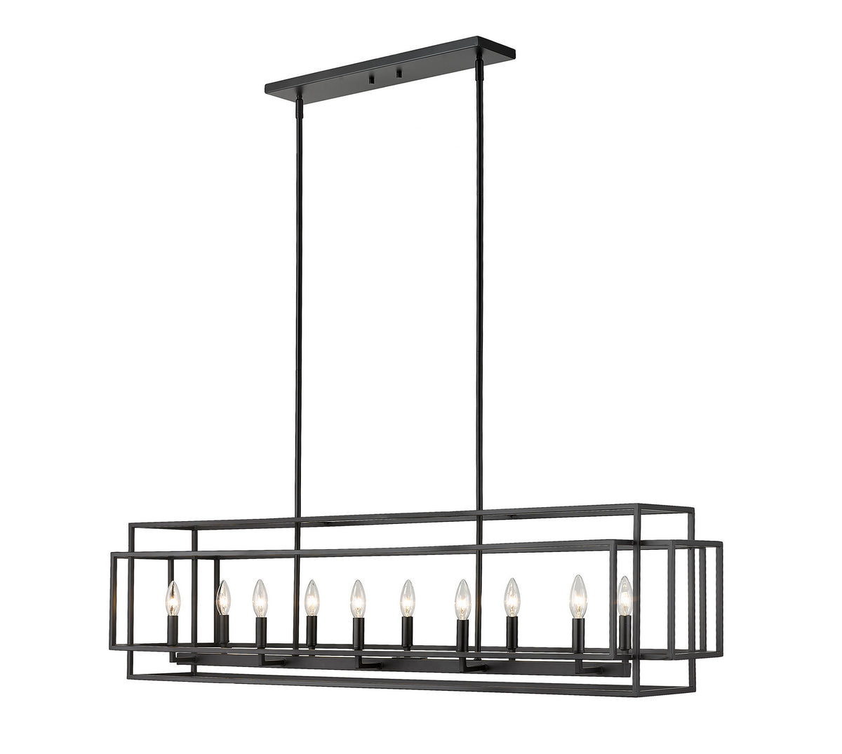 Suspension linéaire Titania Noir mat, nombre ampoules 10 – Z-Lite