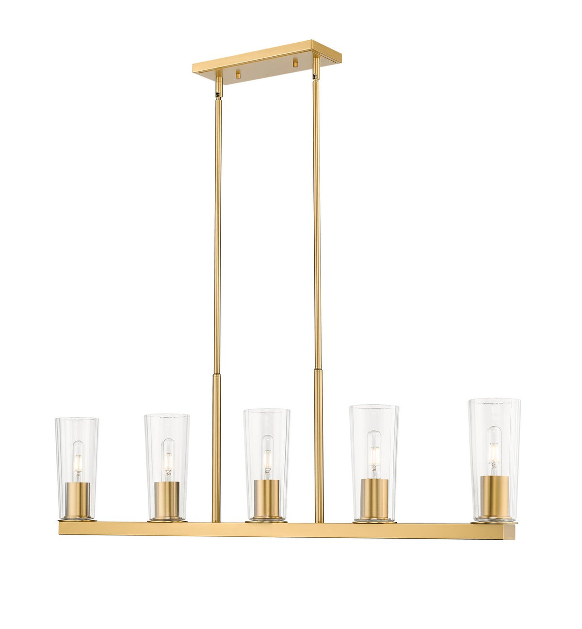 Suspension linéaire Titus Or moderne, nombre ampoules 5 – Z-Lite