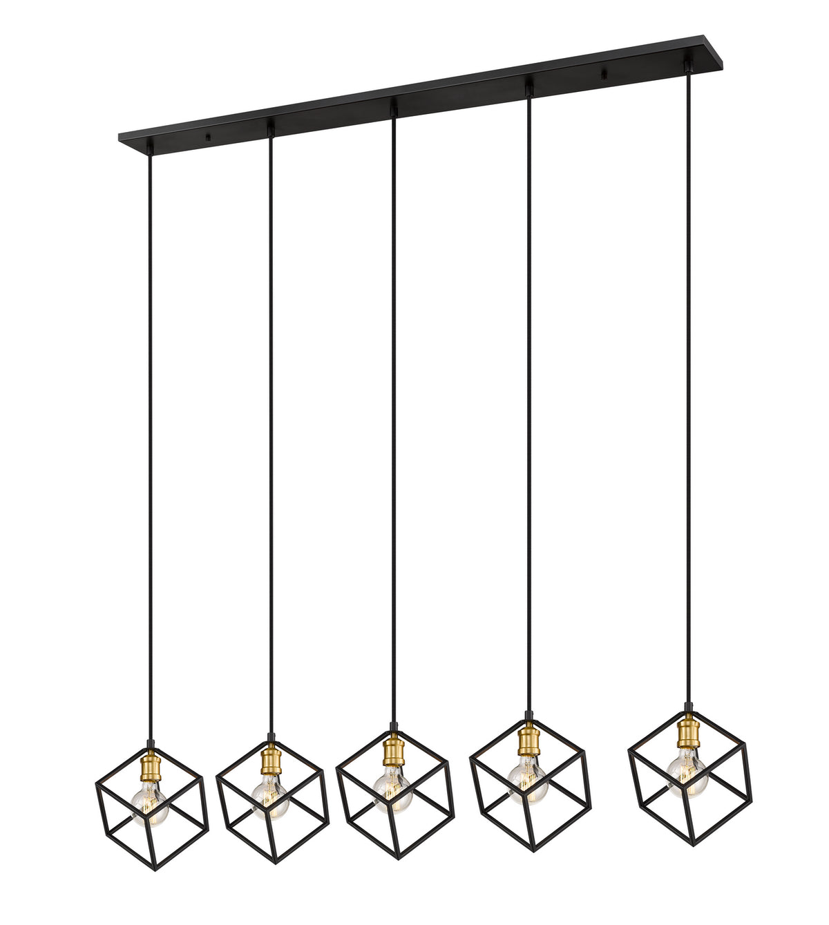 Suspension linéaire Vertical Bronze + Laiton vieilli, nombre ampoules 5 – Z-Lite