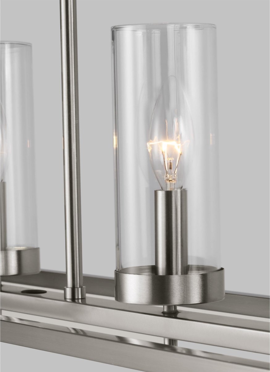 Chandelier linéaire Zire - Nickel brossé Ampoules non - incluses by Visual Comfort Studio | Luminaires & cie