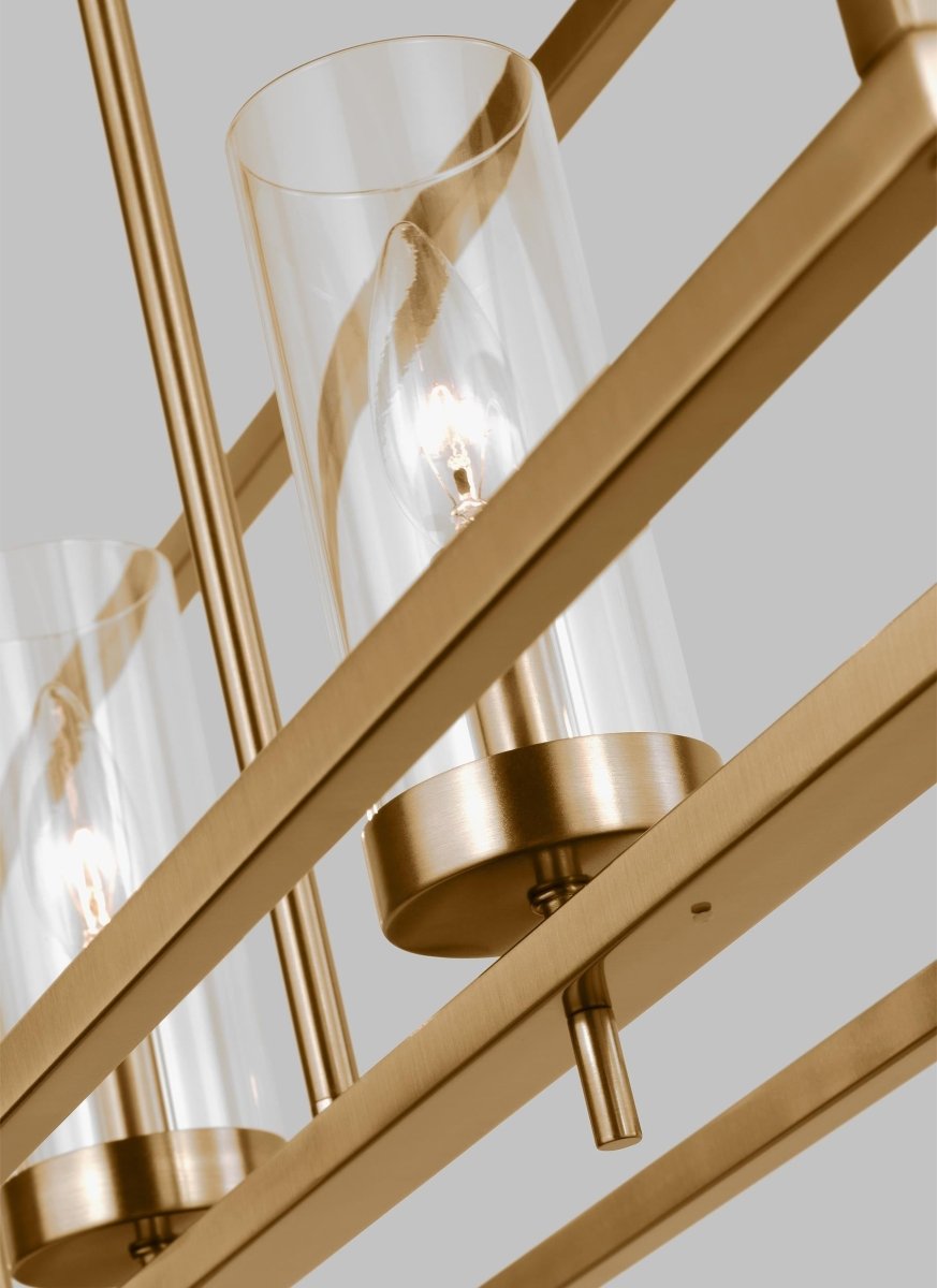 Chandelier linéaire Zire - Laiton satiné Ampoules DEL incluses by Visual Comfort Studio | Luminaires & cie