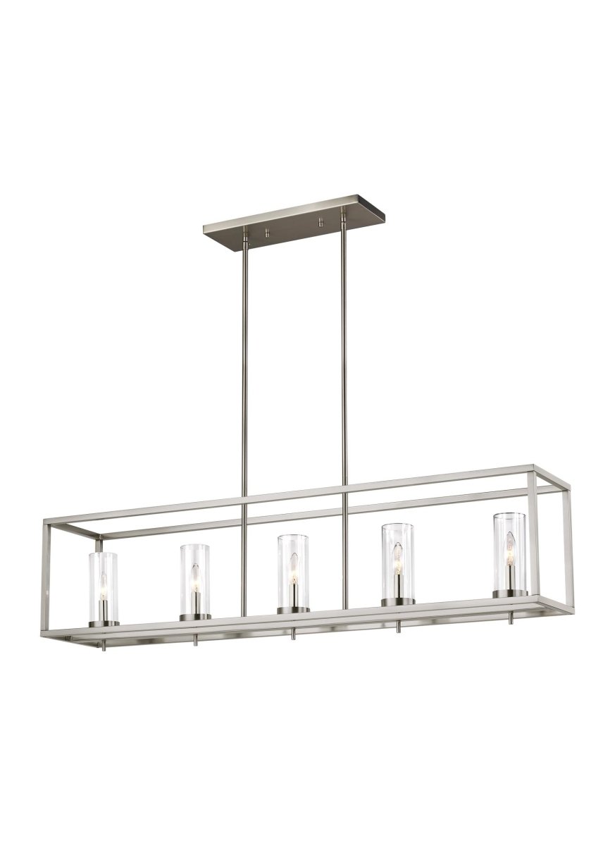 Chandelier linéaire Zire - Nickel brossé Ampoules DEL incluses by Visual Comfort Studio | Luminaires & cie