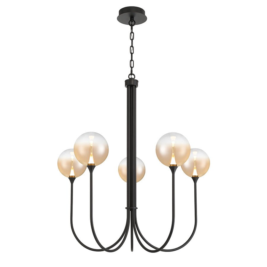 Chandelier Lisa - Noir mat Ambre 34" by Eurofase | Luminaires & cie